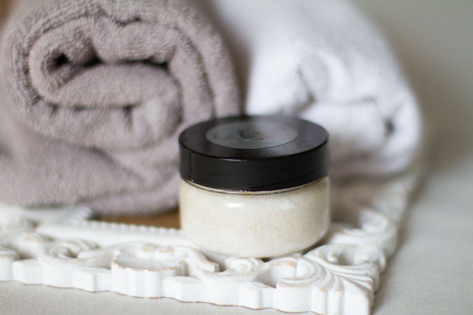 A jar of homemade salt scrub