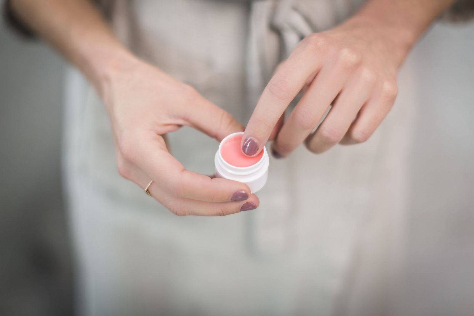 A small pot of lip scrub and a balm, which work as a pair