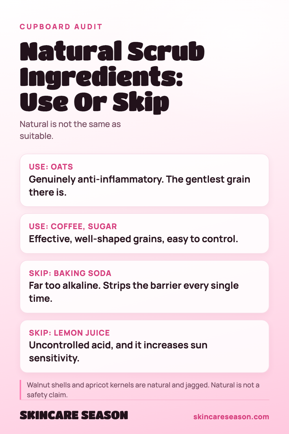 Natural Scrub Ingredients: Use Or Skip